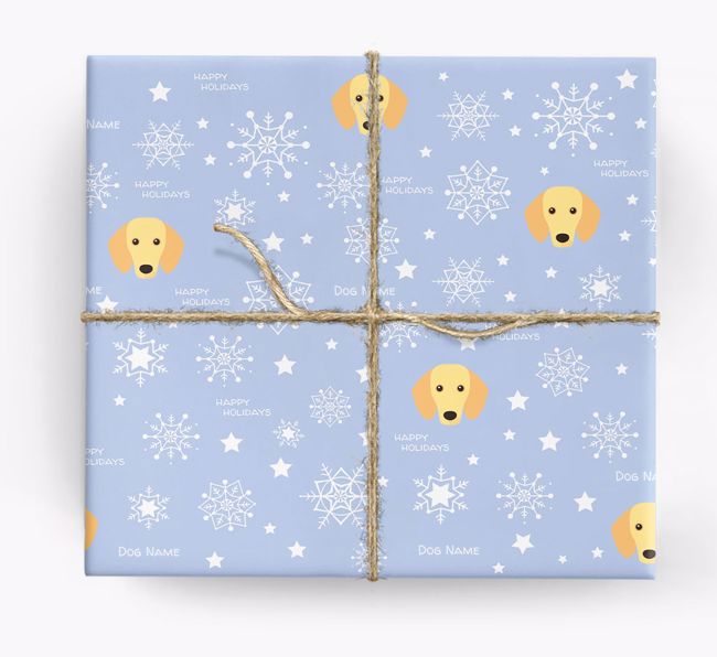 Personalized 'Happy Holidays' Christmas Wrapping Paper with your {breedFullName} icon